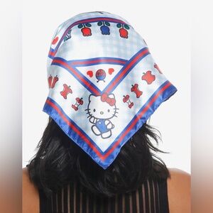Hello Kitty Blue and Red Bandana Hair Scarf- NWT